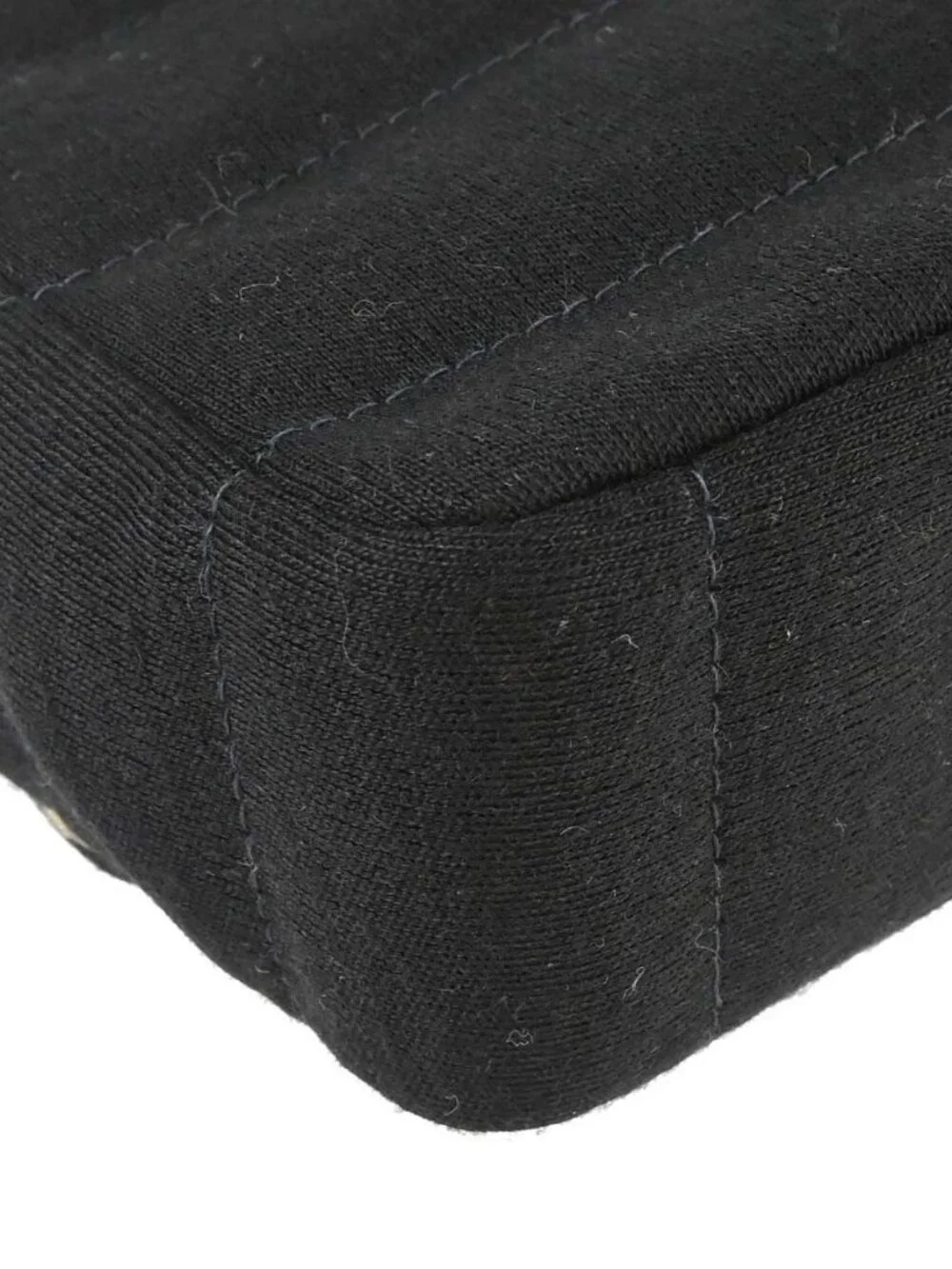 Chanel Black Cotton Mademoiselle Lock Straight Flap Shoulder Bag 197468